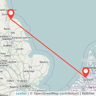 Rotterdam Middlesbrough train map