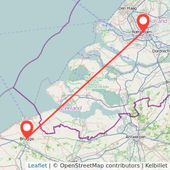Rotterdam Bruges train map