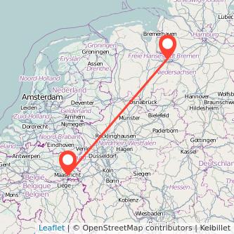 Maastricht Bremen Mitfahrgelegenheit Karte
