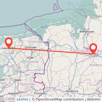 Leeuwarden Bremen Mitfahrgelegenheit Karte