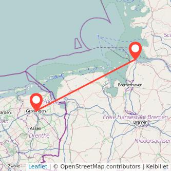 Groningen Cuxhaven Bus Karte