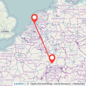 Amsterdam Freiburg im Breisgau Mitfahrgelegenheit Karte
