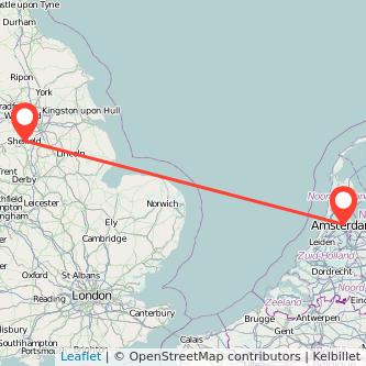 Amsterdam Sheffield train map