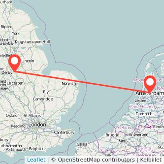 Amsterdam Nottingham train map