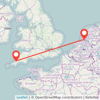 Amsterdam Newquay train map