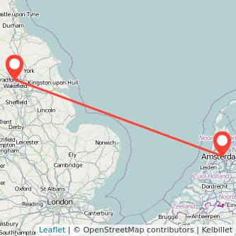 Amsterdam Leeds train map