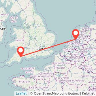 Amsterdam Exeter train map