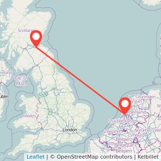 Amsterdam Edinburgh train map