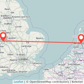 Amsterdam Birmingham train map