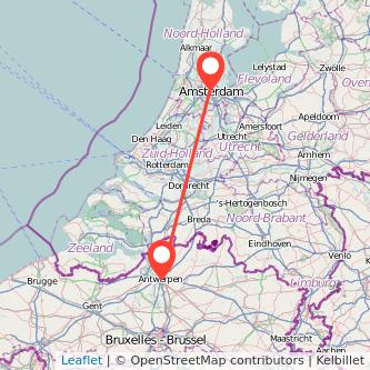 Amsterdam Antwerpen Mitfahrgelegenheit Karte