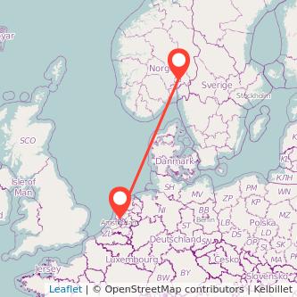 Amsterdam Oslo bus map