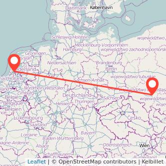 Amsterdam Wrocław bus map