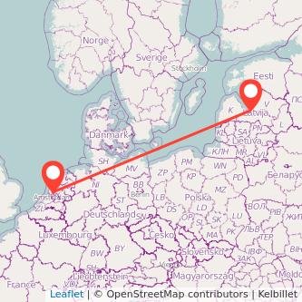 Amsterdam Riga train map