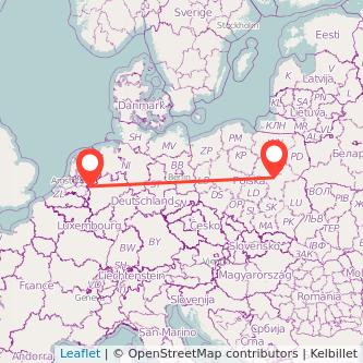 Warschau Kleve Mitfahrgelegenheit Karte