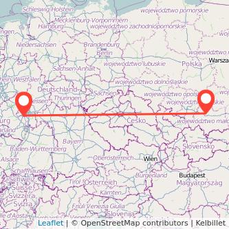 Krakau Mainz Mitfahrgelegenheit Karte