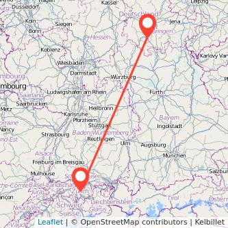 Zürich Suhl Mitfahrgelegenheit Karte