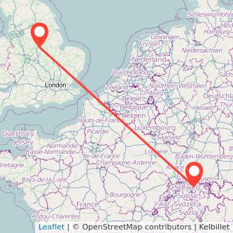 Zurich Nottingham train map