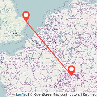 Zurich Great Yarmouth train map