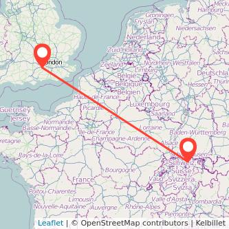 Zurich Farnborough train map