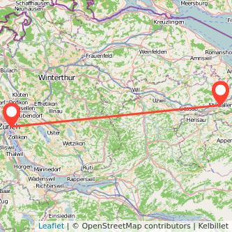 Zürich St Gallen Mitfahrgelegenheit Karte