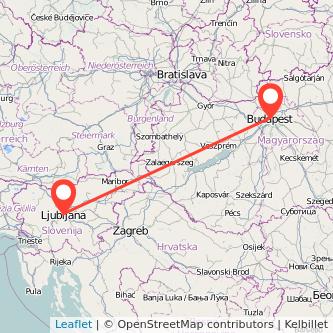 Ljubljana Budapest train map