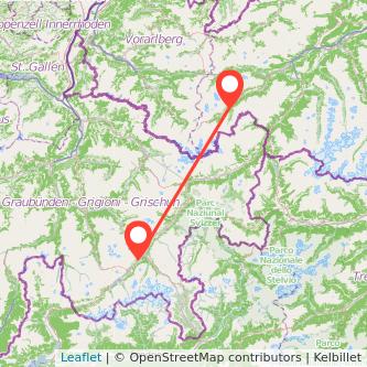 St Moritz Ischgl Mitfahrgelegenheit Karte