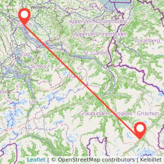 St Moritz Zürich Mitfahrgelegenheit Karte