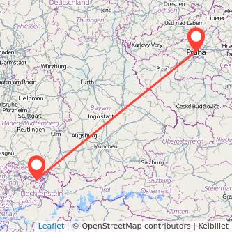 St Gallen Prag Mitfahrgelegenheit Karte