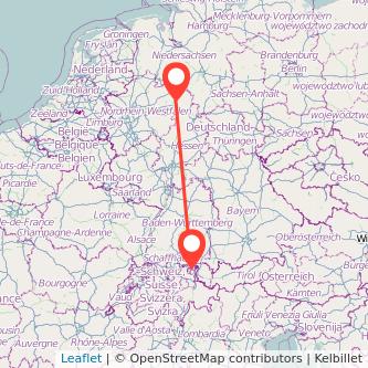 St Gallen Paderborn Mitfahrgelegenheit Karte