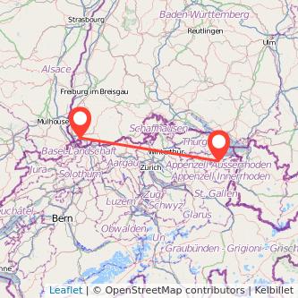 St Gallen Lörrach Mitfahrgelegenheit Karte