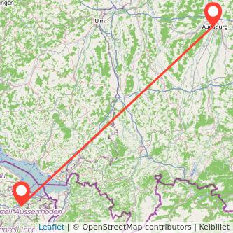 St Gallen Augsburg Mitfahrgelegenheit Karte