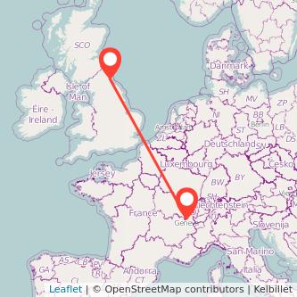 Geneva Sunderland train map