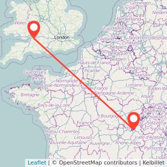 Geneva Bristol train map