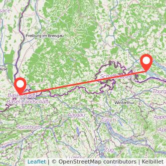 Basel Radolfzell am Bodensee Bahn Karte