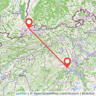Basel Luzern Mitfahrgelegenheit Karte
