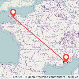 Guernsey Nice flight map