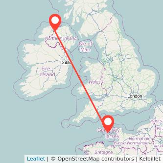Guernsey Derry flight map