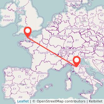 Guernsey Florence flight map