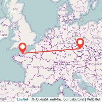 Jersey Prague flight map