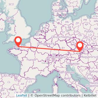 Jersey Vienna flight map