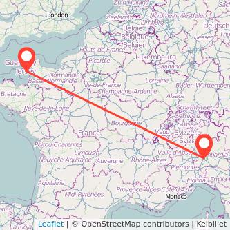 Jersey Milan flight map
