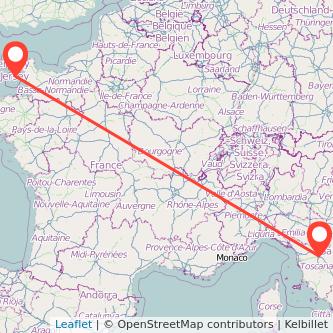 Jersey Florence flight map
